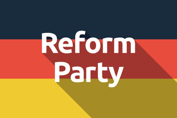 Long shadow Germany flag with  the text Reform Party