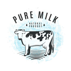 Vector illustration of fresh milk from the farm