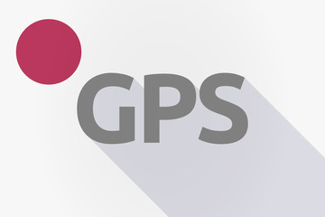 Long shadow Japan flag with  the Global Positioning System acronym GPS