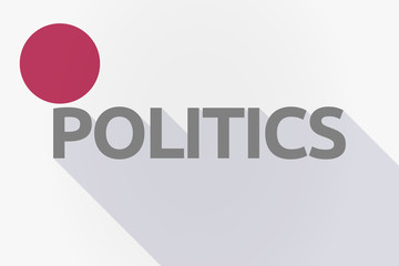 Long shadow Japan flag with  the text POLITICS