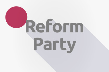 Long shadow Japan flag with  the text Reform Party