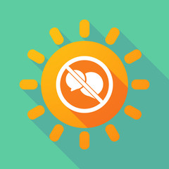 Long shadow Sun with  two comic balloons  in a not allowed signal