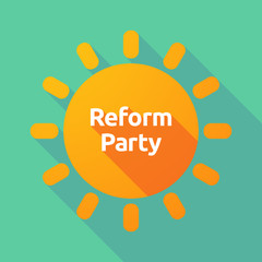 Long shadow Sun with  the text Reform Party