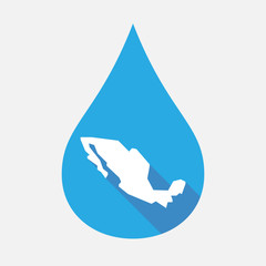Isolated water drop with  a map of Mexico