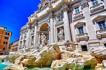 Fototapeta na wymiar Rome Trevi Fountain, Fontana di Trevi in Rome, Italy