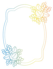 Beautiful gradient frame. Color silhouette frame for advertisements, wedding and other invitations or greeting cards. Raster clip art.