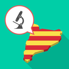Long shadow Catalonia map with  a microscope icon