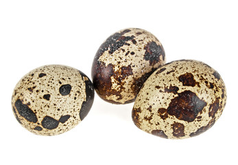 Group of quail eggs isolated on a white background