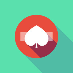 Long shadow do not enter signal with  the  spade  poker playing card sign