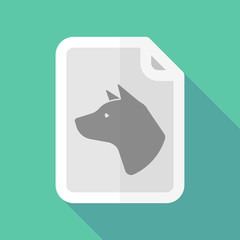 Long shadow document with  a dog head