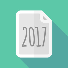 Long shadow document with  a 2017 year  number icon