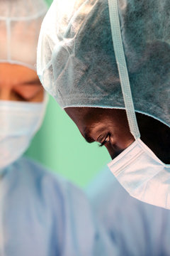 Close-up of doctors in the operating room