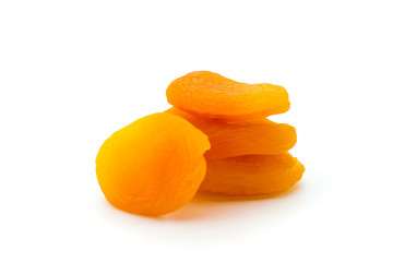 Fototapeta na wymiar Dried apricots on white background