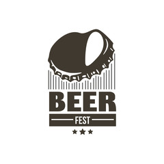 Logo curved cap from a beer with the inscription Beerfest.
