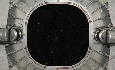 Gateway or window view from spaceship.