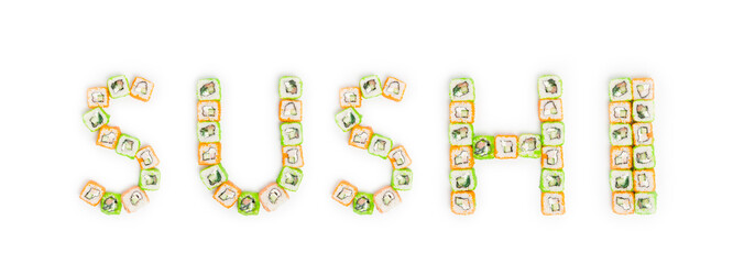 Sushi roll, isolated on white