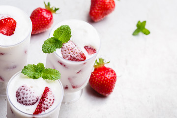 Homemade strawberry ice cream