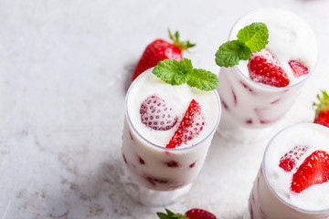 Homemade strawberry ice cream