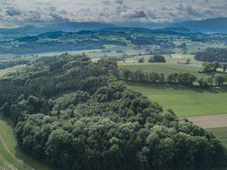 Aerial view of landscape in Switzerland