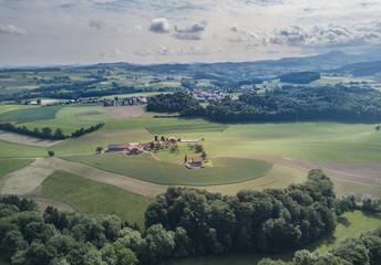 Aerial view of landscape in Switzerland