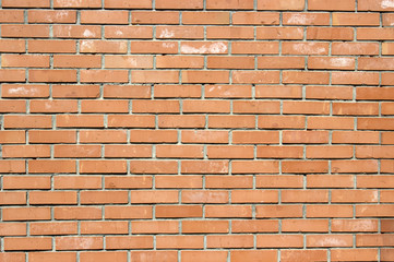 Red wall with bricks on greater distance
