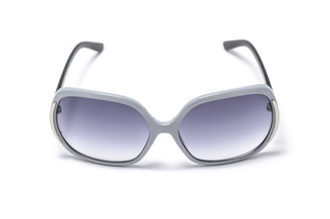 womans sunglasses in white wide frame isolated