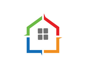 Color House Logo Template Design Vector, Emblem, Design Concept, Creative Symbol, Icon