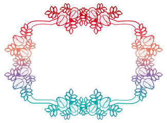 Beautiful gradient frame. Color silhouette frame for advertisements, wedding and other invitations or greeting cards. Raster clip art.