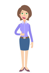 Businesswoman showing thumb up