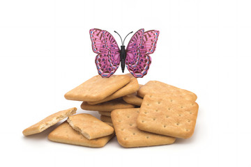 Cracker isolated on white