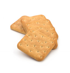 Salted biscuits on white background