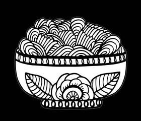 Doodle Noodle illustration. hand drawing