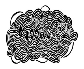 Doodle Noodle illustration. hand drawing