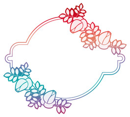 Beautiful gradient frame. Color silhouette frame for advertisements, wedding and other invitations or greeting cards. Raster clip art.