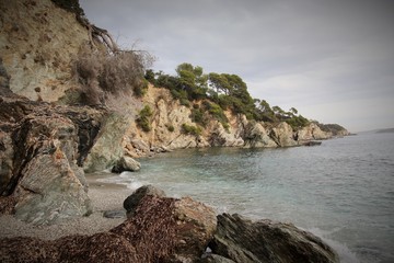 Fototapeta na wymiar Presqu'île de Giens, plage du pontillon