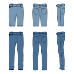 Set of male jeans and shorts. - 159366602