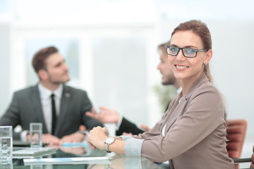 A group of successful business people. Discussion of the importa