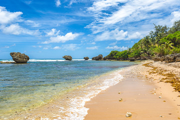 Bathsheba beach, one of the main destinations for tourists in the caribbean island of barbados
