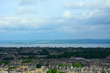Fototapeta na wymiar View of the old city from Calton Hill, Edinburgh, Scotland