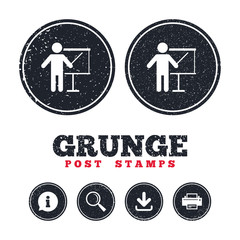 Presentation billboard sign icon.