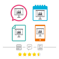 Presentation billboard sign icon. Diagram symbol.