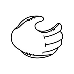 baseball glove icon over white background vector illustration