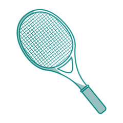 tennis racket icon over white background vector illustration