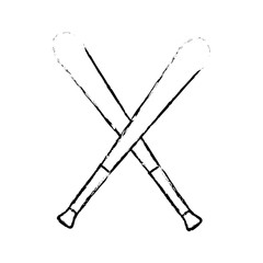 baseball bats crossed icon over white background vector illustration