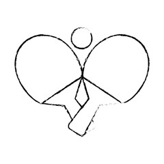 ping pong ball and rackets icon over white background vector illustration