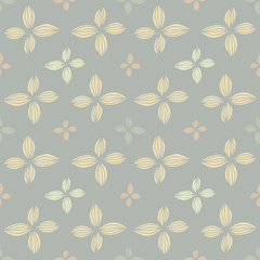 Seamless pattern in pastel colors. Classical stylish texture. Regularly repeating elegant hand drawn abstract ornament. Vector seamless flower wallpaper.