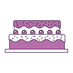 sweet and delicious cake vector illustration design
