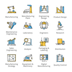 Manufacturing Engineering Icons - Outline Series