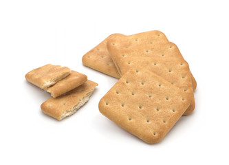 Biscuits on white background