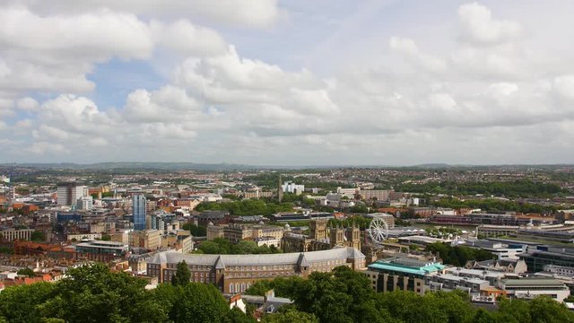 Bristol (UK) City Center - High Angle, Aerial View